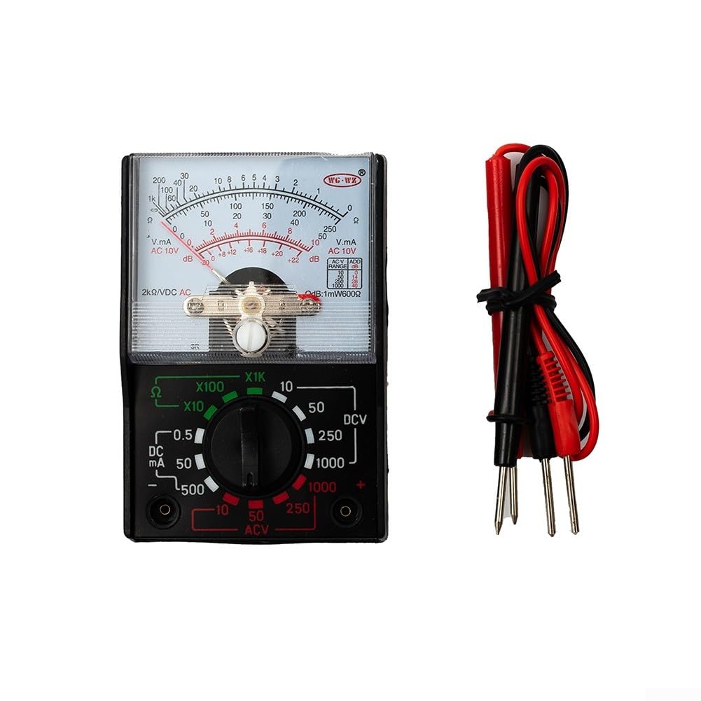Analog Multimeter Tester for Electronics Engineers, AC/DC Voltage Current Meter 1000V 250mA, Voltmeter Ammeter Ohmmeter with dB Range, Electrical Testing Equipment -110A