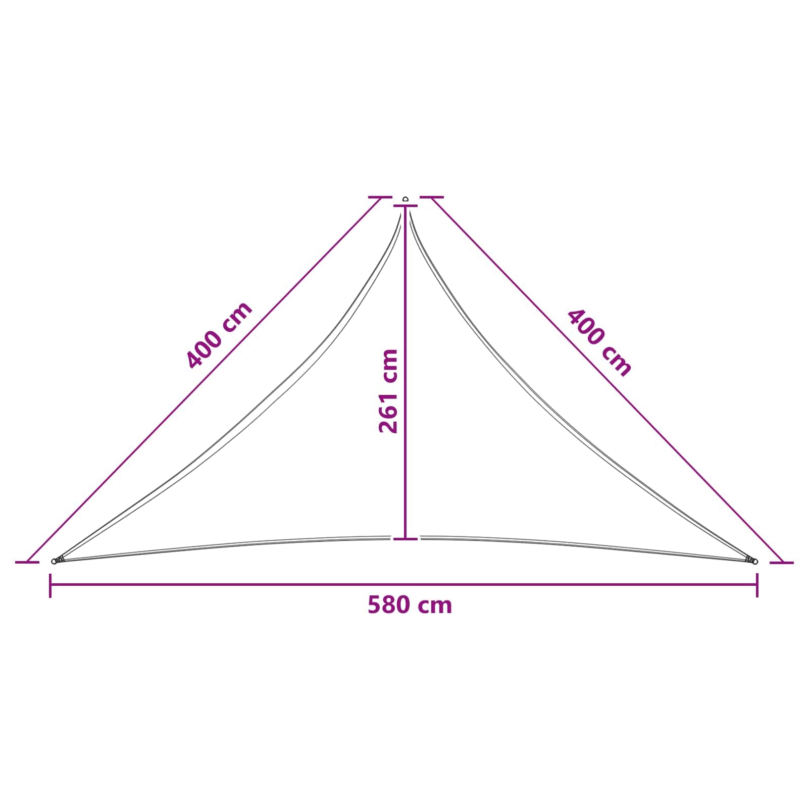Voile d ombrage Triangulaire Gris Clair et Blanc 4 x 4 x 5,8 m en HDPE, Parasol Voile ombrage pour Jardin terrasse Balcon Patio, Protection Soleil UV Pluie, Fixation Acier Inoxydable