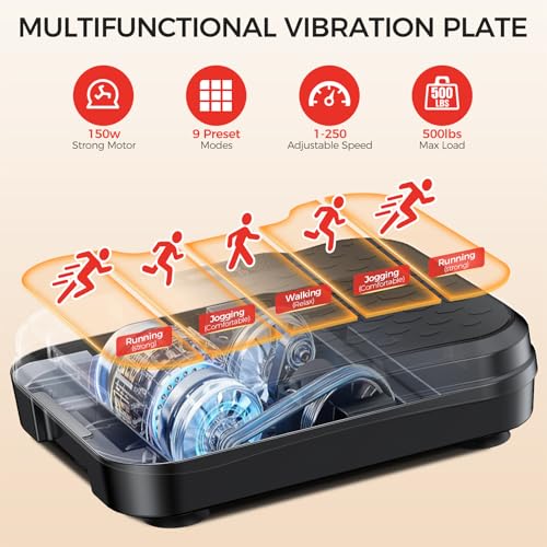 Image of NXSCI Vibration Plate Exercise Machine, Vibration Plate for Lymphatic Drainage Weight Loss, Shake Plate with 250 Speed Levels, 400 Lbs Capacity Full Body Workout for Home Office Gym