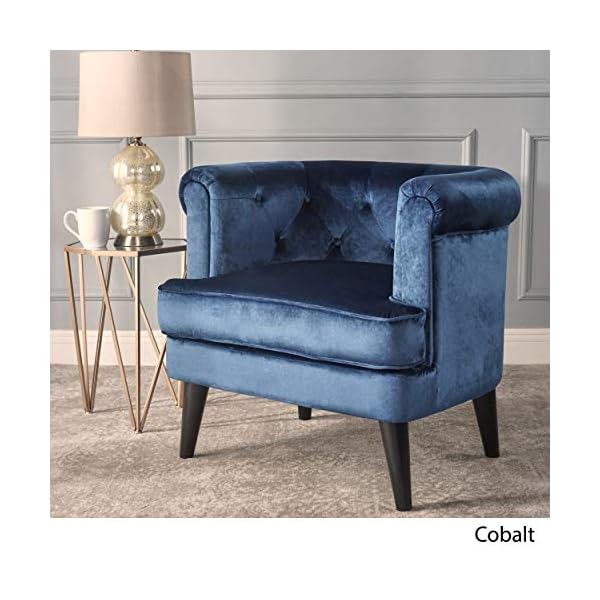 Miguel Tufted Studded Mid Century New Velvet Club Chair - Image 4