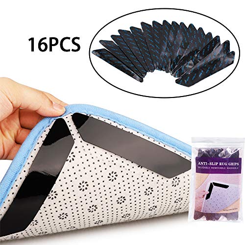 GIOVARA 16 Pinzas para alfombras para Suelos Duros y alfombras, calcomanía Reutilizable para alfombras, Antideslizante y Antideslizante