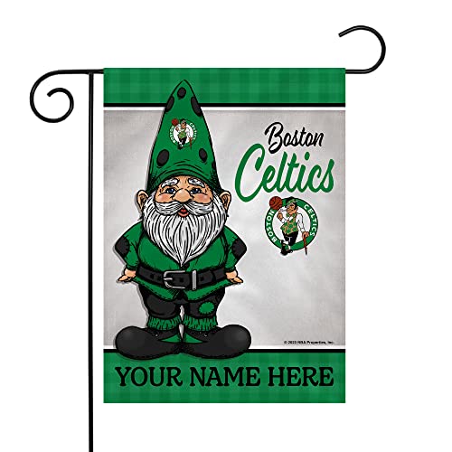 Rico Industries NBA Basketball Celtics Gnome Spring Personalized Garden Flag