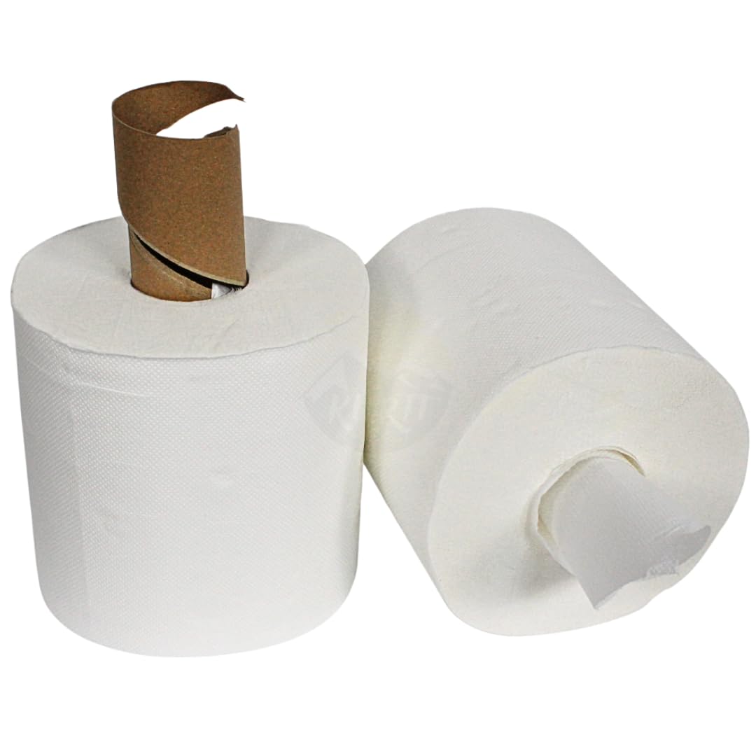 KURTT - Handtuchrollen, Papierhandtuchrollen, Papierrollen MIDI Rollen 2-lagig Tissue Hochweiß 20cm breit 160m perforiert 450 Blatt (12 Rollen)