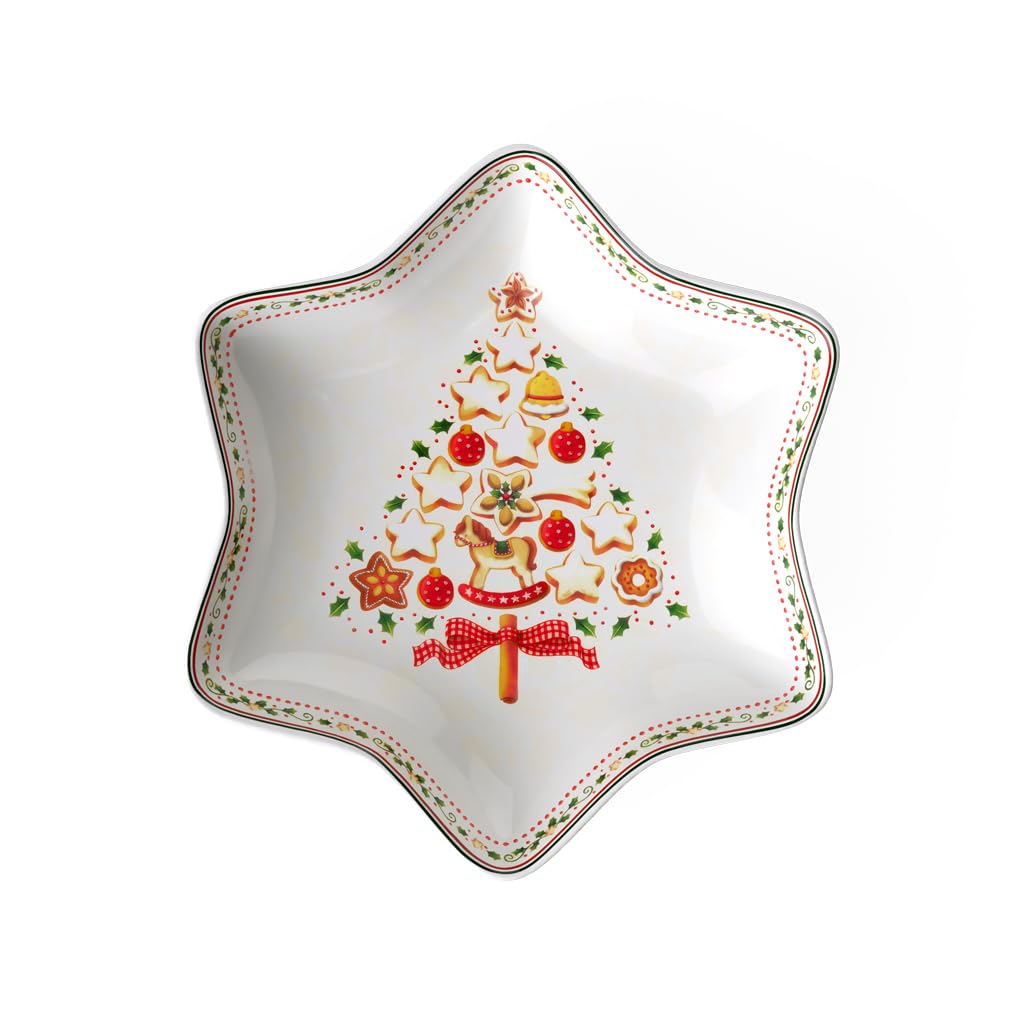 Villeroy & Boch , Winter Bakery Delight Fuente Para Servir Rojo, Apto Para Microondas, Navidad, Decoración, Cuenco Ceramica, Bol, Bowl Ceramica, Premium Porcelain