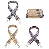 3 Stück Taschengurt Boho -Verstellbar Schulterriemen fur Taschen 70-130cm mit Karabiner -3,8cm Breit Schultergurt Taschenhenkel Taschenriemen Tragegurt Umhängegurt -für Taschen Handtaschen