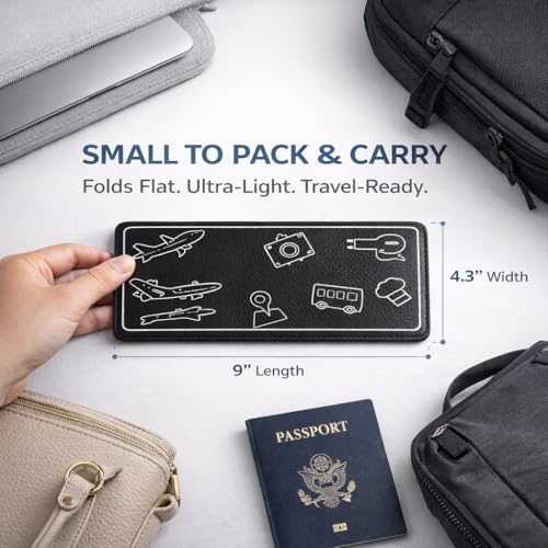 Image of Mizi Airplane Phone & Tablet Holder - Adjustable Flexible Flap Stand for Desk, Bed, Treadmill, Home, and Airplane Travel Essentials - Compatible with iPhone, Smartphones, and Tablets - Black