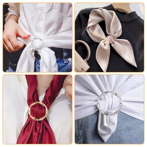 Image of 8 Pcs Fashion Accessories -Vintage Sweater Clips Scarf Ring Clip -Shirt /Dress /Ties /Sweater /Shawl Clips Pearl Brooch Pins -Brooches for Women Circle Clip Decoration (C)