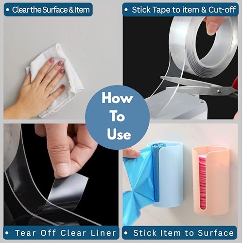 Image of UNIDSC Heavy Duty Double Sided Tape 3 Meter, Strong Adhesive Mounting Tape, Waterproof, Removable, Reusable, Wall Hanging, Multi Surface Use (1 PACK)