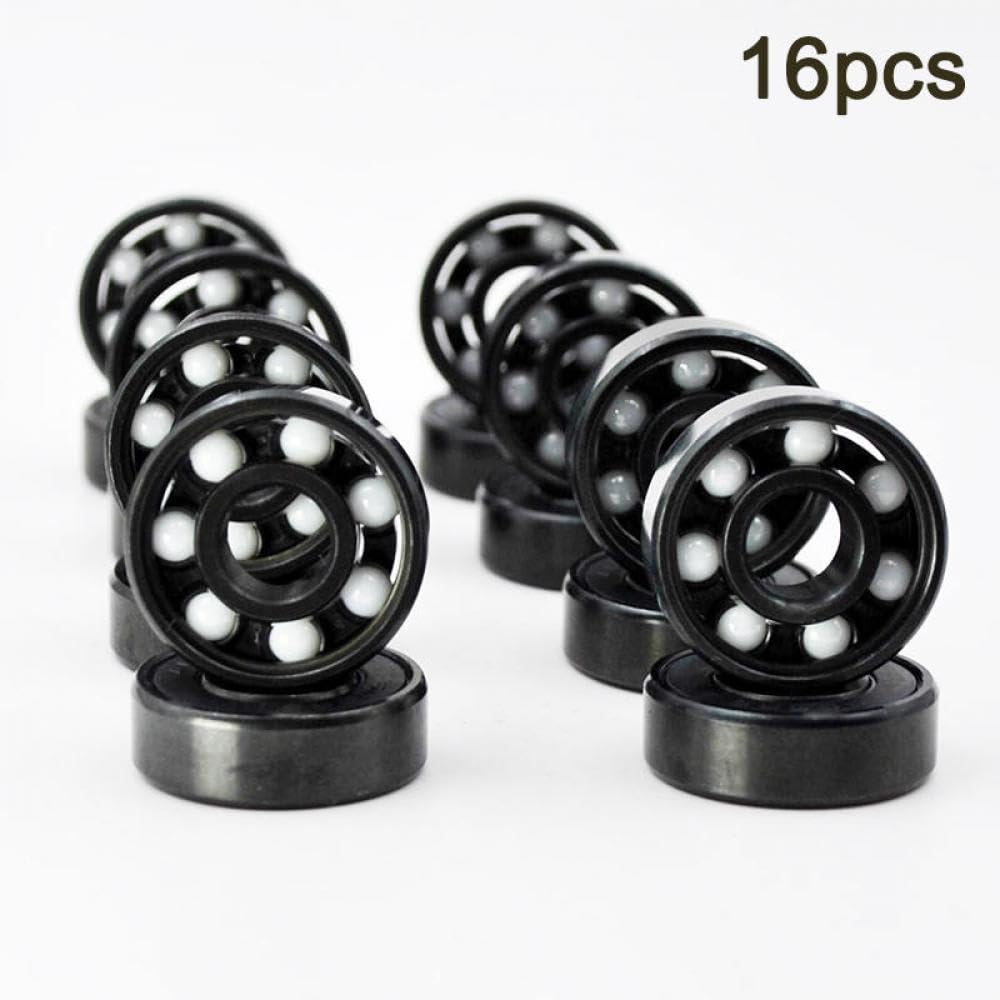 16pcs 608 RS Hybrid Ceramic Ball Beings 8x22x7mm compatible avec rouleau à roulettes rouleaux de skateboard Longboard 608rs