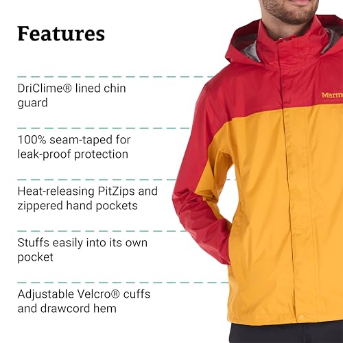 Image of MARMOT Men's Precip Eco Waterproof Rain Jacket - 100% Recycled, Breathable, Lightweight, Packable Raincoat