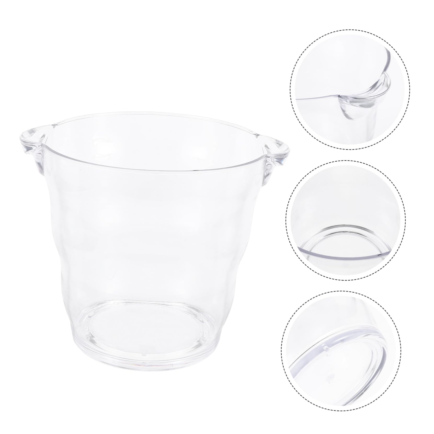 AUTSUPPL Red Wine Barrel Ice Cubes Storage Bucket for Parties Elegant Barrel Design Double Ear Handle Large Capacity Plastic
