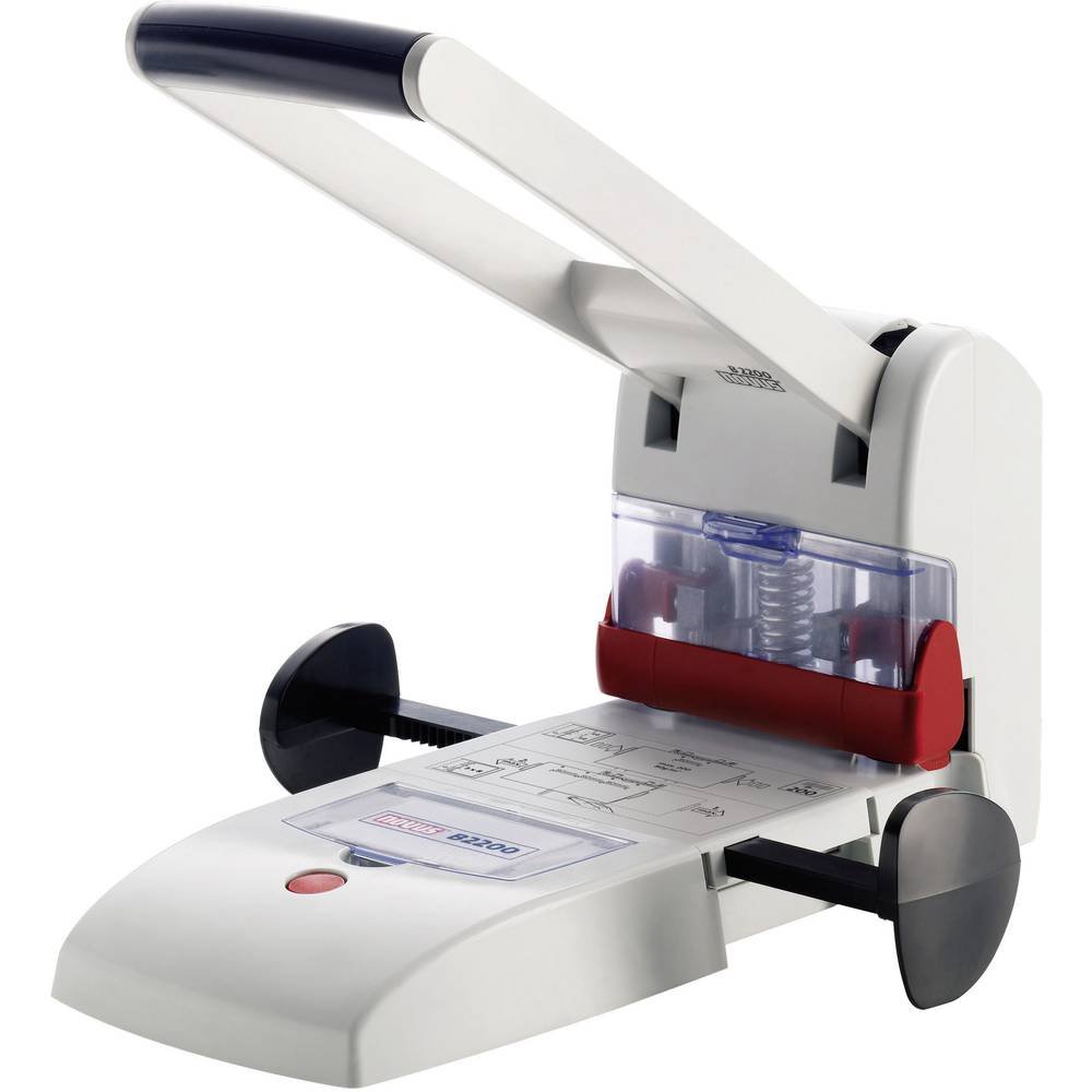 Novus B2200 - Perforadora de alto rendimiento (capacidad de perforación: 200 hojas), color gris claro