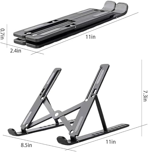 Miniatura 2 de Soporte ajustable para computadora portátil para escritorio, elevador portátil plegable con ángulo de diez grados, ajuste libre ABS+accesorios de