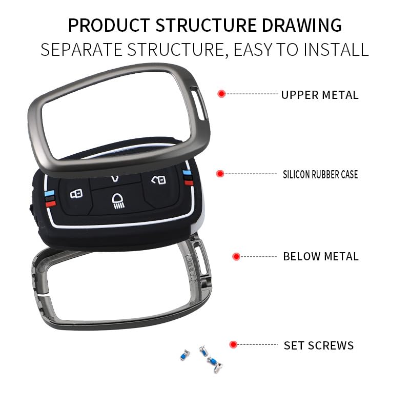 Image of JVCV Rugged Armor Metal Key Cover Compatible with Tata Nexon Harrier Tiago EV Altroz Tigor Safari Nexon EV Punch Punch EV | Shockproof Scratch-Resistant 360 Protection | Premium Car Key Case