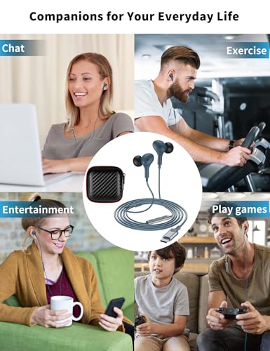 Image of USB C Headphone for Samsung S26 S25 FE S24 A16 A17 Wired Earbuds Magnetic in-Ear Type C Earphone with Microphone Volume Control Bass Stereo Noise Canceling for iPhone 17 Pro Max 16 16e 15 Pixel 10a 9a