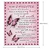 UHANKRU Daughter Blanket from Mom, Daughter Gifts from Mom, Daughters Gifts, Gift for Daughters Birthday, Graduation, Christmas, Pink Butterfly Throw Blanket, 60"x50" #2