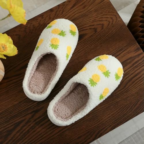 Slippers Winter Home Pineapple Plush Slippers Non-Slip Thickened Small Fresh Cotton Slippers-C8-38-392