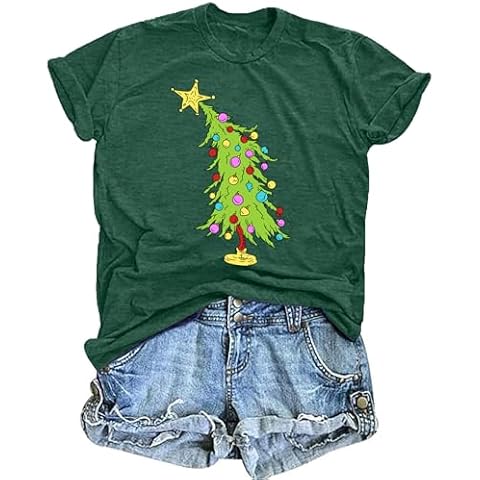 tiorhooe Women's Merry Christmas Tree T Shirt Cover