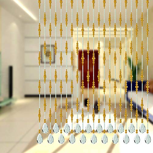N / A Beaded Curtain Crystal Beads Door String Curtains Tassel Curtain for Living Room Partition, Restaurant Decoration Doorway Pendant Feng Shui Curtain, Customizable
