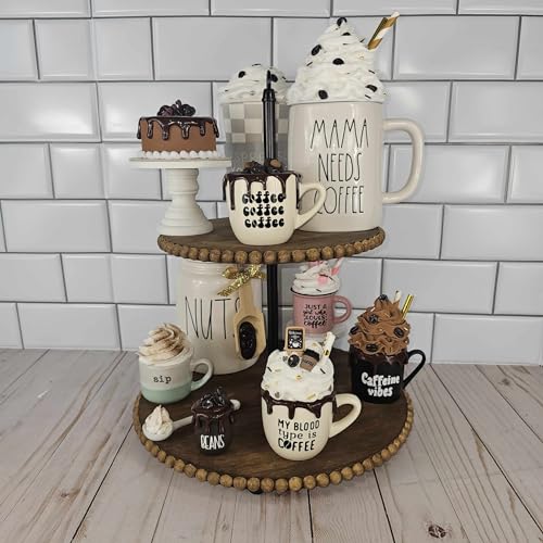 Mini taza decorativa artesanal con diseño de chocolate miniatura 5