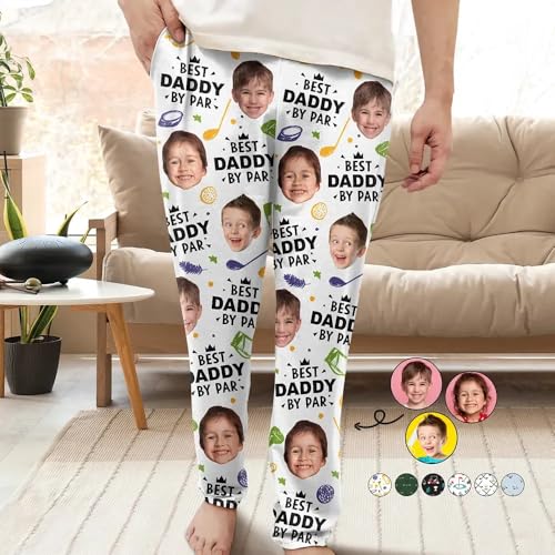 Custom Photo Best Daddy By Par Golf Lover - Personalized Pajama Pants, Personalized pajamas pant with Photo for Men Women, Custom Pajama Pants Valentines, Mens pajama pants with Pockets3