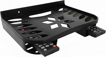 NextZen Wall Mount Strong Plastic Set Top Box Stand with Double Remote Holder – Universal Wall Stand, Space Saving Wall Shelf for Set-Top Box, Wi-Fi Router, DVD, Modem & Remote – Black, Pack of 1