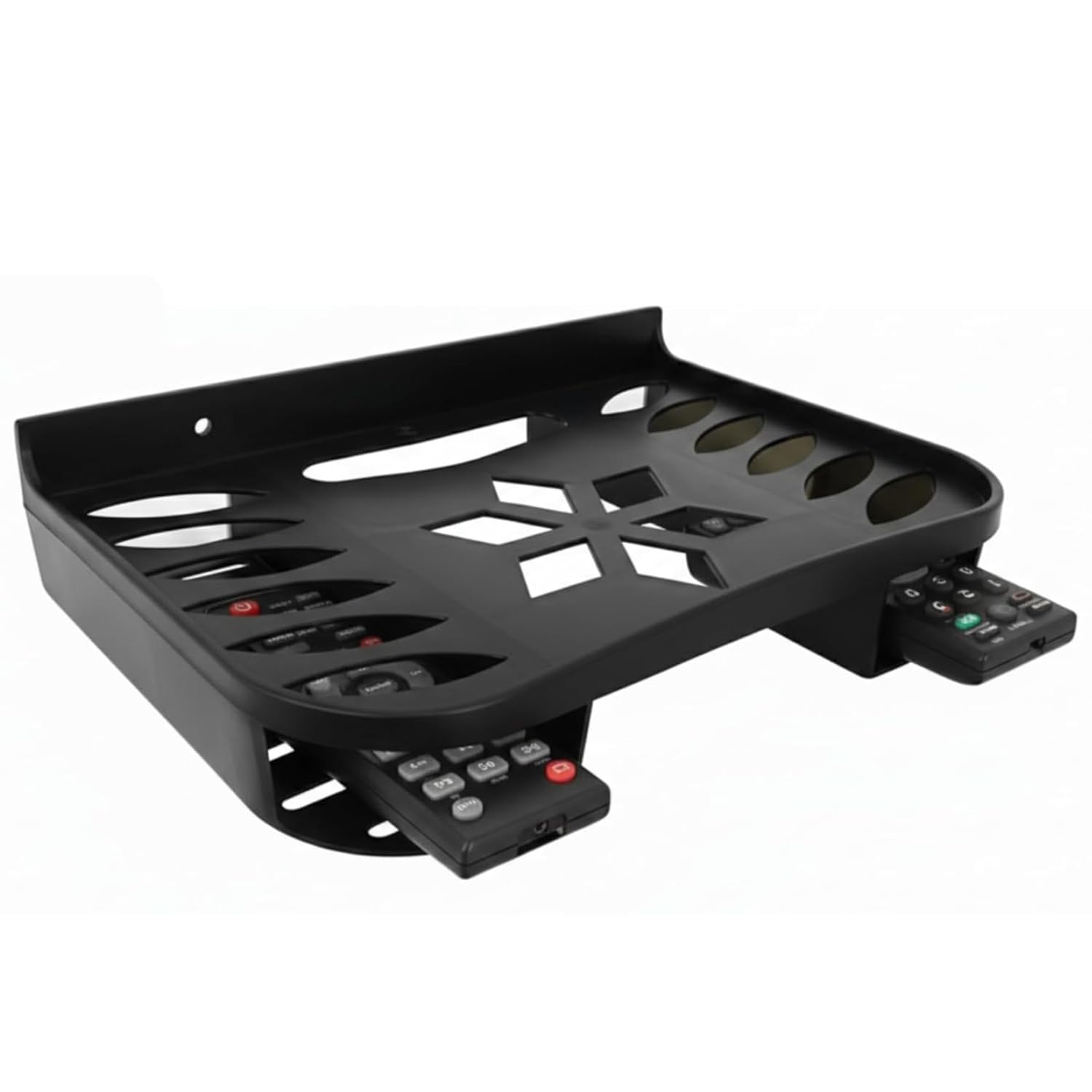NextZen Wall Mount Plastic Set Top Box Stand with Double Remote Holder – Universal Wall Stand, Space Saving Wall Shelf for Set-Top Box, Wi-Fi Router, DVD, Modem & Remote – Black, Pack of 1-image-36
