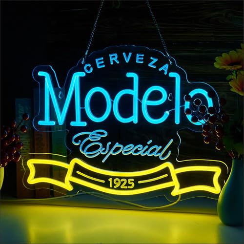 Model Neon Sign for Wall Decor Beer Bar Dimmable LED Lights Signs for Man Cave Bedroom Home Shop Pub Bistro Party Hotel Game Room Decor Gifts USB Powered