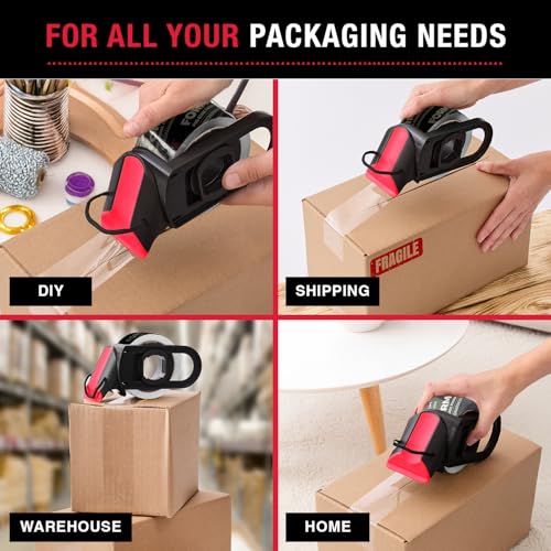 Image of Clear Packing Tape with Dispenser (1 Roll) - Packaging