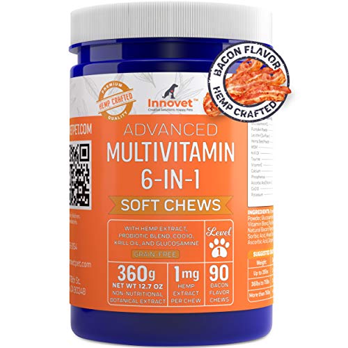 Innovet Pet Advanced Dog Multivitamin Supplements - Probiotics, Calcium, Hemp Seed Powder & Glucosamine for Dogs - Omega 3-6-9 Supplements - Vitamins Supplements for Dog Anxiety Relief Γ’β¬β Bacon Flavor Innovet Pet Advanced Dog Multivitamin Supplements - Probiotics, Calcium, Hemp Seed Powder & Glucosamine for Dogs - Omega 3-6-9 Supplements - Vitamins Supplements for Dog Anxiety Relief Γ’β¬β Bacon Flavor