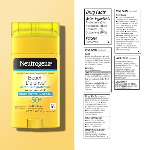 Neutrogena Beach Defense Sunscreen Stick SPF 50, 1.5 oz - image 8