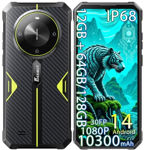 Image of FOSSIBOT F119-14 Rugged Cellphone Unlocked,10300mAh Battery,20MP+8MP Smartphone,12+64GB /128GB Storage Cellphones,6.745 inch HD Display Display Phone,IP68 /IP69K /Dual Sim /Waterproof 2026 Green