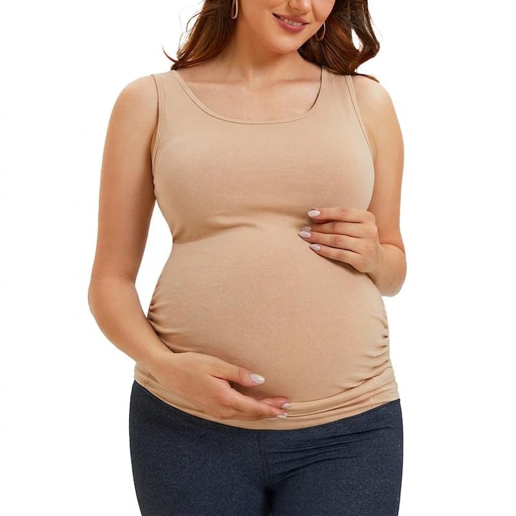 Women Feeding Camisole Cotton | Pregnancy Tank Top | Stretchable Maternity Innerwear (in, Alpha, Free Size, Regular, 4-6 Months, Skin)-image-24