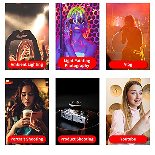 LED Videoleuchte RGB, Videolicht RGB mit 2000 mAh Akku, Kamera Licht Klein Dimmbare 2500K-9500K, Zurück Magneten, Foto… – Bild 8