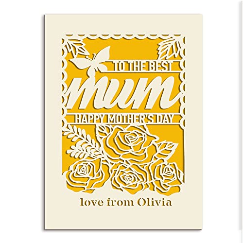 Personalized Happy Mother's Day Card Gift for Her Women Mum Wife Mom Mummy Mother Mama Grandmother Grandma Keepsake Cards to The Best Mom (Gold)