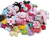 YYCRAFT Craft Mix Bulk 60pcs Ribbon Flowers Bows Craft Wedding Ornament Appliques