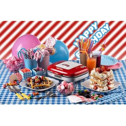 Ariete Waffeleisen Party Time 1973, Waffelplatte mit Antihaftbeschichtung, Kabelaufwicklung, Sicherheitsverschluss und Betriebskontrollleuchte, 700 W, Rot – Bild 6