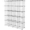 Cube Storage Organizer, Wire Cube Storage, 20-Cube Metal Grid Storage Shelf, Modular Cabinet, DIY Bookshelf, for Living Room, Bedroom, Study, Black