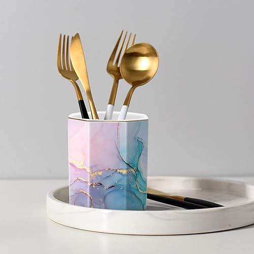 Miniatura 4 de WAVEYU Soporte para lápices de cerámica de colores de gran capacidad bonito soporte de papelería para oficina escuela secundaria soporte para