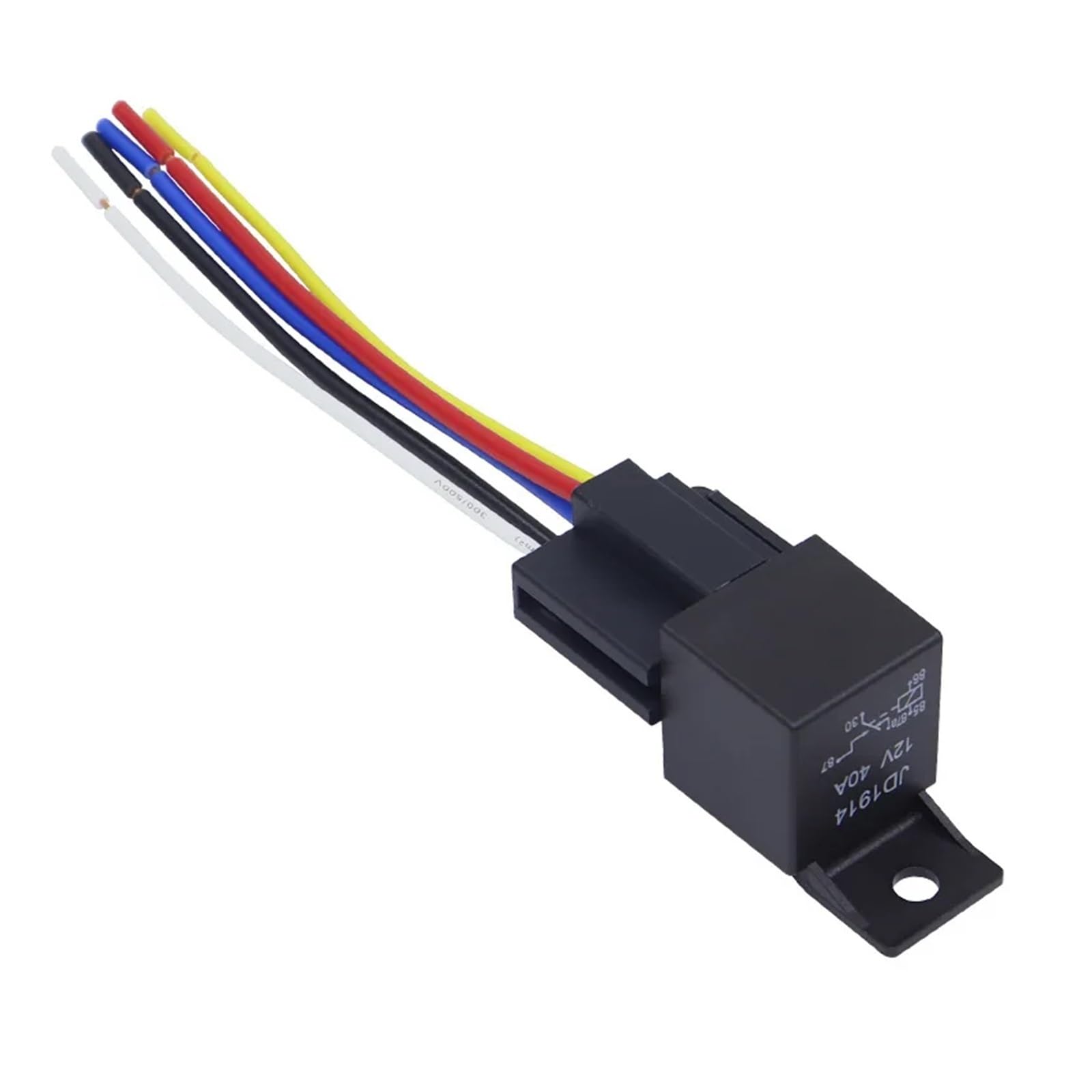 relé de Potencia Relé automotriz de 5 Piezas, 12 V, 24 V, 40 A, 4 Pines y 5 Pines con Terminal de Cobre Rojo y Negro.(12V 5PIN)