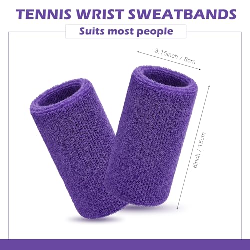 Image of WILLBOND 6 Inch Wrist Sweat Bands for Men Women Tennis Elastic Athletic Long Sweatband Wrist Absorbent for Basketball Tennis Running Outdoor Activity