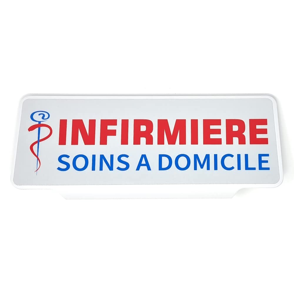 Plaque Pare-Soleil Infimier Urgence Sanitaire avec Caducée - Rétroréfléchissante - Rouge
