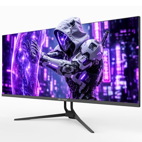 Image of CRUA 34 Inch 165Hz UWQHD IPS Ultrawide Gaming Monitor, Speakers, PIP /PBP | 3440x1440, 21:9, FreeSync, 120% sRGB, HDMI 2.0, DP 1.4, Tilt Stand, 75x75 Mount for FPS, Racing, Trading, Streaming, PC Work