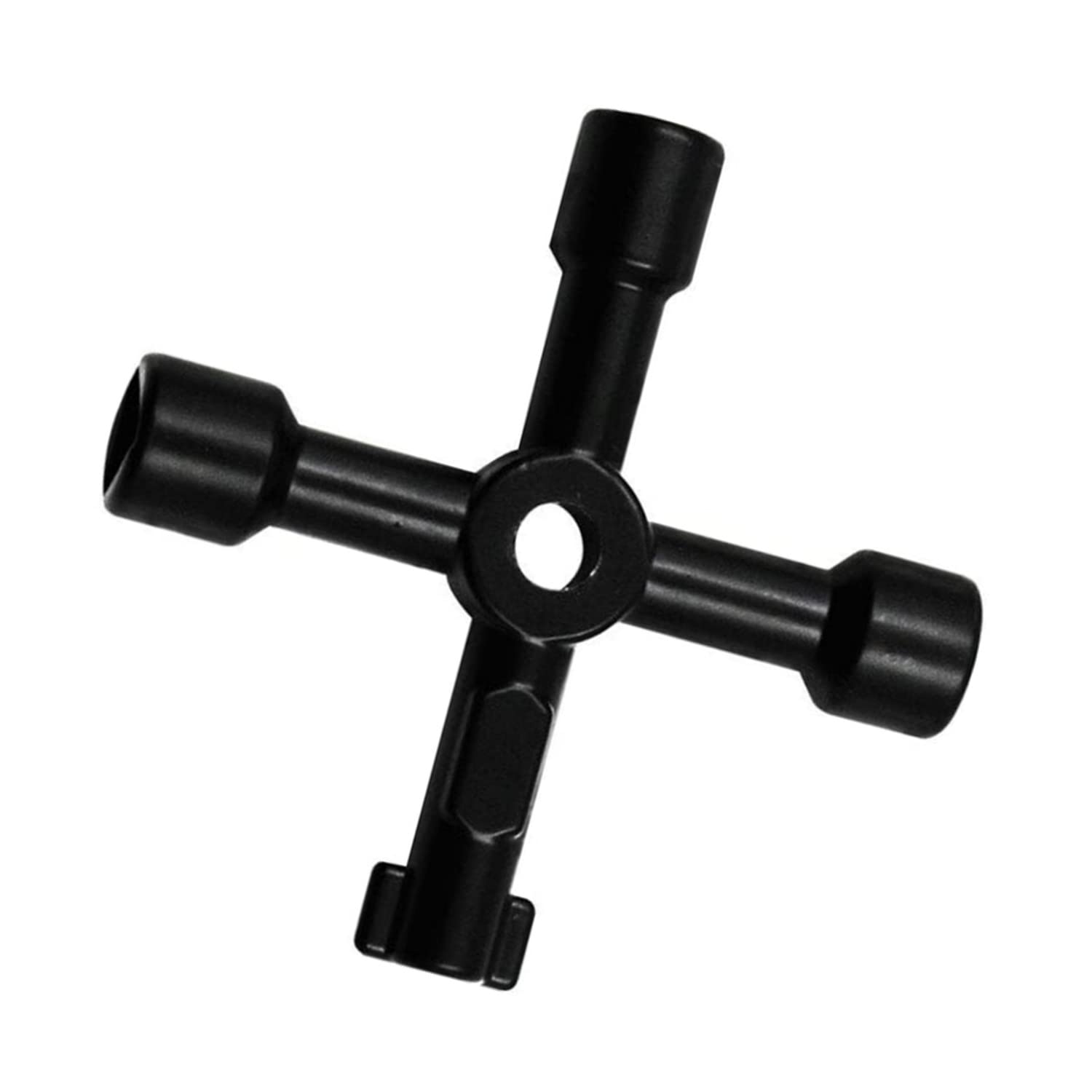 Multi-Functional Universal Cross Key, 4-Way Multifunction Key Universal Sillcock Key Water Key Meter Box Key Gas Key Radiator Key Alloy Gas Water Meter Key Wrench for Electric Gas Meter Box Sillcock