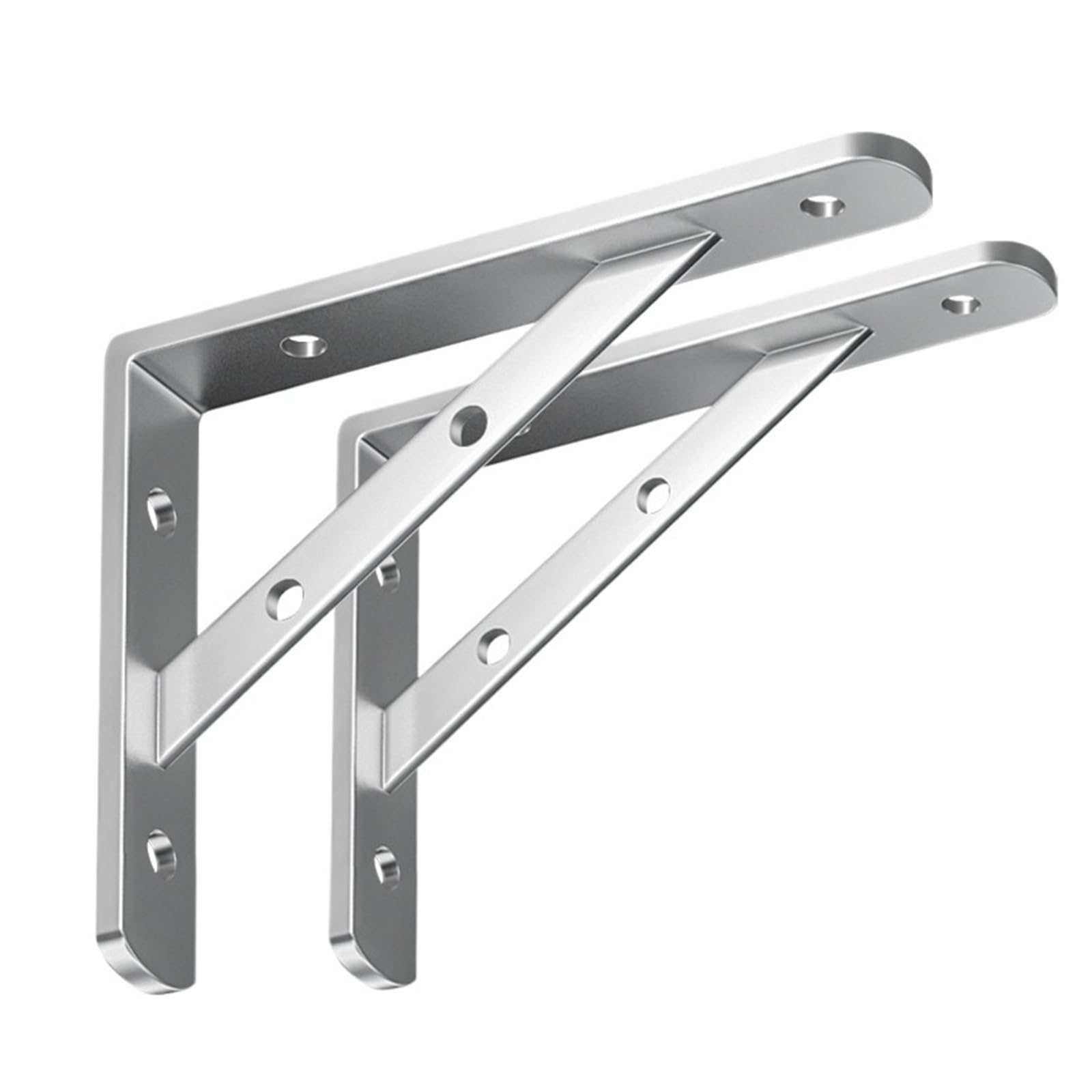 2 Pack Heavy Duty Shelf Brackets Triangle Shelving Brackets 150/200/250/300mm Stainless Steel Triangle Shelf Supporters 3MM Thick(250mm-welded)