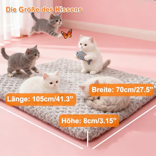NWIWI Orthopädisches Hundebett 90x70x8cm Mittelgroß Hunde Waschbar Hundedecke Memory Foam Katzenbett Hundebett Hundekissen Grosse Hunde Anti-Rutschboden Hundematte-Gray