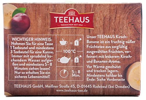 TEEHAUS Kirsch-Banane Tee 40 Teebeutel - 90g