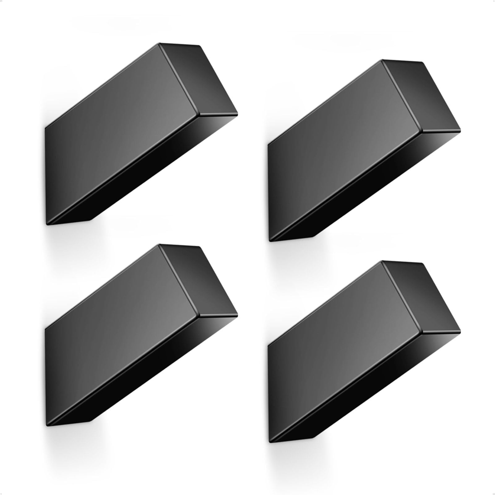 GUWINA 4pcs Matte Black Square Diagonal Coat Hooks Wall Mounted, Modern Minimalist Design Hat Key Towel Hook, Durable Wall Hooks Heavy Duty, Robe Hooks for Entryway Kitchen Bedroom with Screws