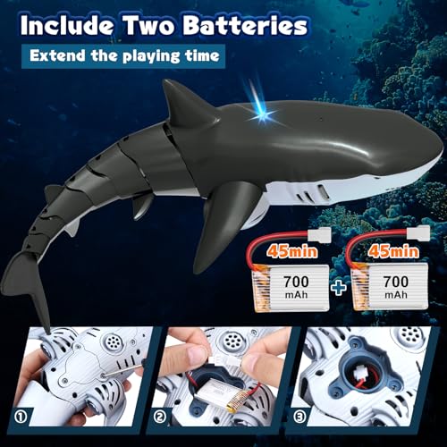 2.4Ghz RC Pool Toys Remote Control Shark, Outdoor Water Toys for Boys Kids - image 4