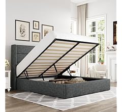 Deal Alert: Allewie Full Size Lift Up Storage Bed, Modern Wingback Headboard, Hydraulic Support, No Box Spring Needed, Dark Grey - 20% Off!